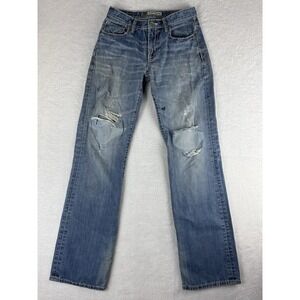 BKE Tyler Straight Leg Mens‎ Blue Patched Destroyed Jeans Size 29L-Flawed